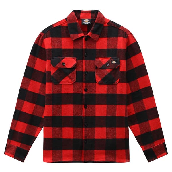 Dickies Lang Ærmet Skjorte New Sacramento Rød XS Mand