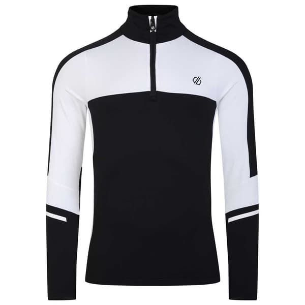 Dare2b Langærmet T-shirt Med Halv Lynlås Speed Core Hvid,Sort 2XL Mand