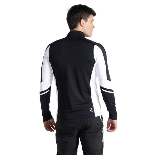 Dare2b Langærmet T-shirt Med Halv Lynlås Speed Core Hvid,Sort 2XL Mand