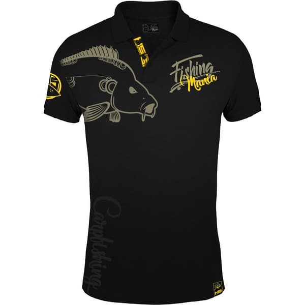 Hotspot Design Kortærmet Poloshirt Fishing Mania Carpfishing Sort XL Mand