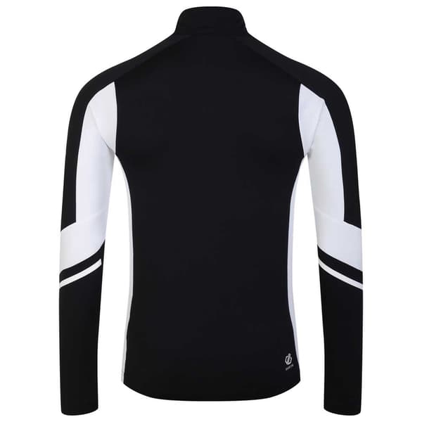 Dare2b Langærmet T-shirt Med Halv Lynlås Speed Core Hvid,Sort XS Mand