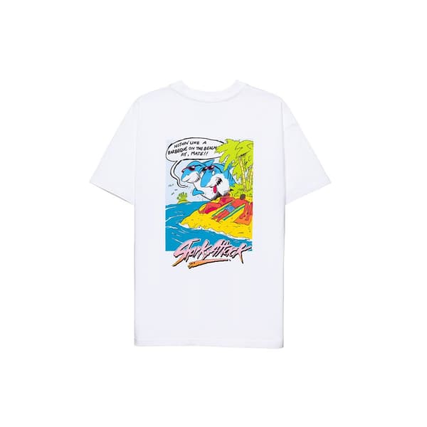 Shark Attack Kortärmad T-shirt Barbeque Vit L Man
