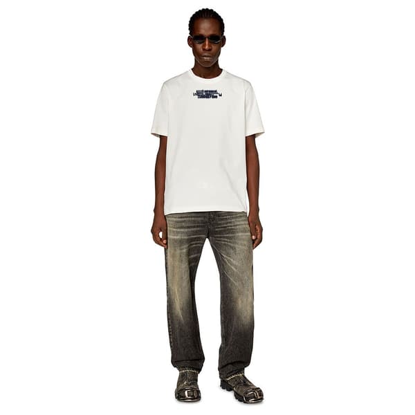 Diesel Kortærmet T-shirt Just Slits N6 Hvid L Mand