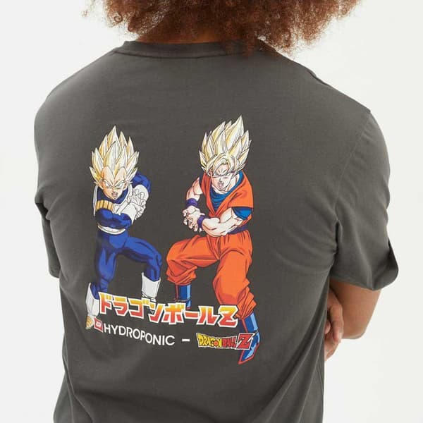 Hydroponic Lyhythihainen T-paita Dragon Ball Z Saiyan 2 Harmaa M Mies