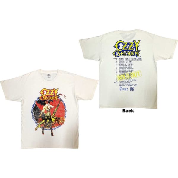 Ozzy Osbourne Unisex T-Shirt: The Ultimate Sin Tour '86 (Back Print) (Medium)