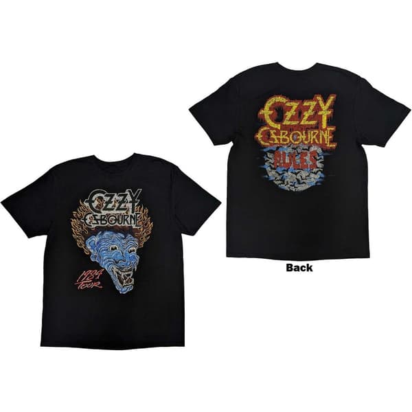 Ozzy Osbourne Unisex T-Shirt: Bark At The Moon Tour '84 (Back Print) (Small)