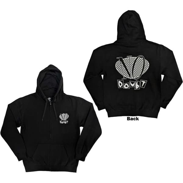 No Doubt Unisex Zipped Hoodie: Checker Logo (Back Print) (XX-Large)