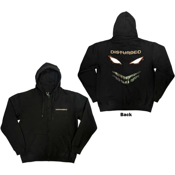 Disturbed Unisex Zipped Hoodie: The Face (Back Print) (Medium)