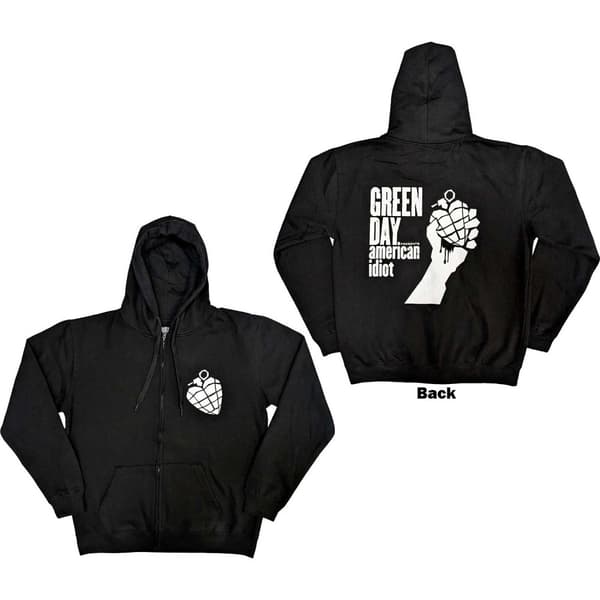 Green Day Unisex Zipped Hoodie: American Idiot The Musical (Back Print) (X-Large)