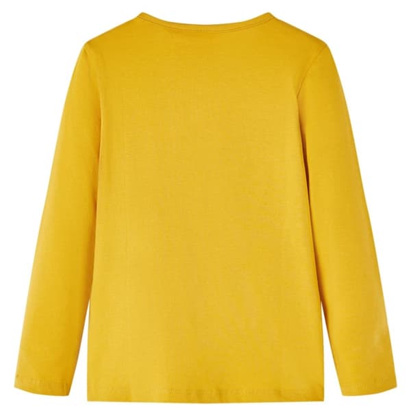 vidaXL Langærmet T-shirt til børn str. 92 okkergul