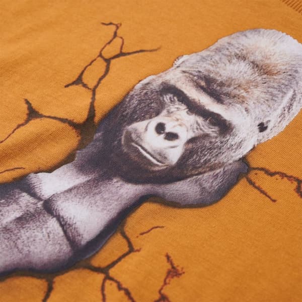 vidaXL T-shirt med långa ärmar för barn mörk ockra 140
