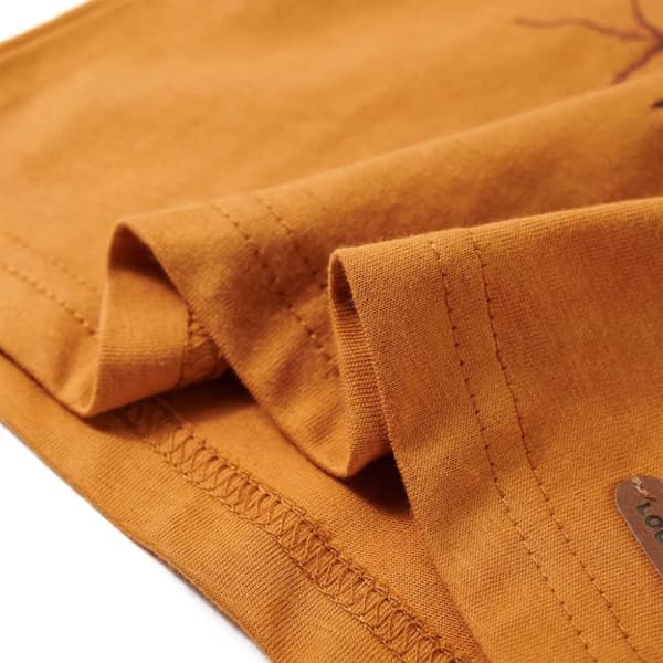 vidaXL T-shirt med långa ärmar för barn mörk ockra 140