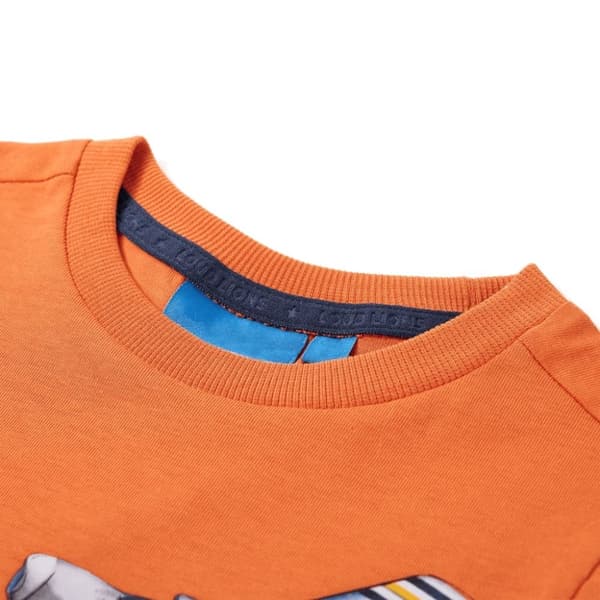 vidaXL T-shirt med långa ärmar för barn mörk orange 104