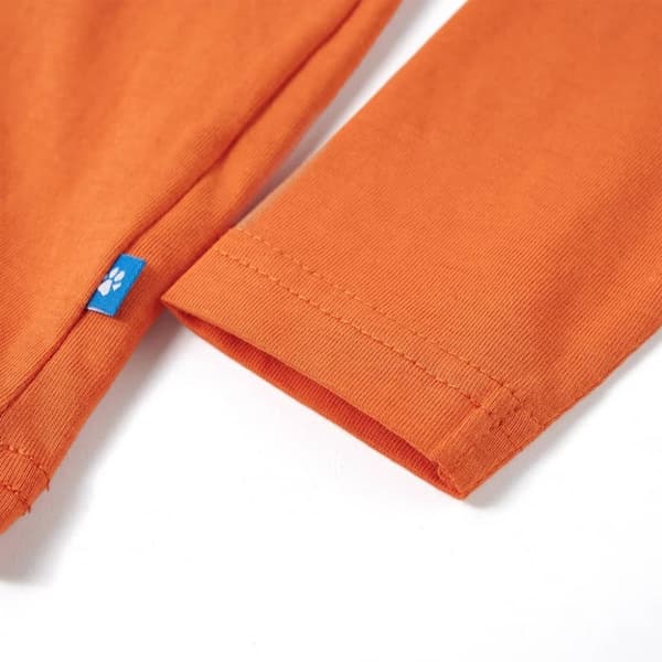 vidaXL T-shirt med långa ärmar för barn mörk orange 104