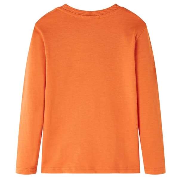 vidaXL T-shirt med långa ärmar för barn mörk orange 104
