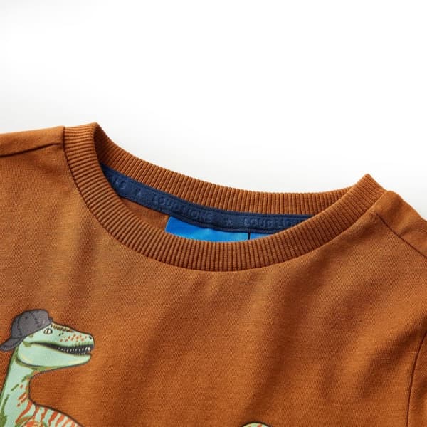 vidaXL T-shirt med långa ärmar för barn konjaksbrun 92