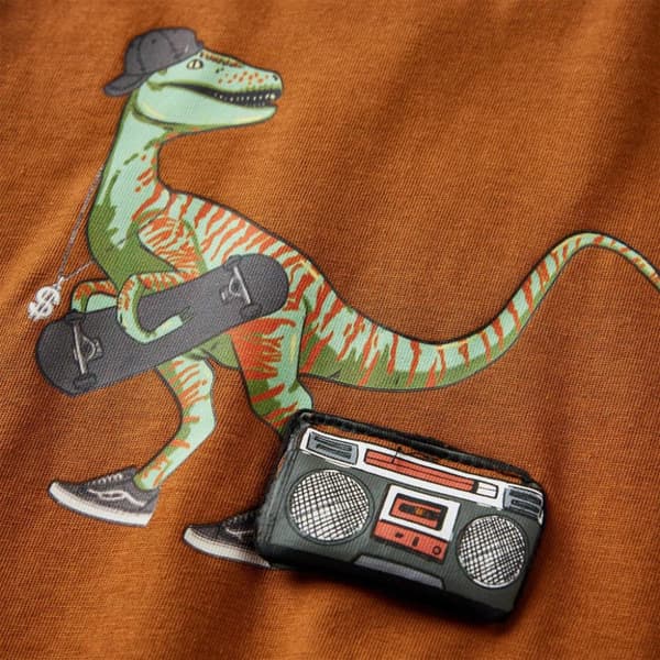 vidaXL T-shirt med långa ärmar för barn konjaksbrun 92