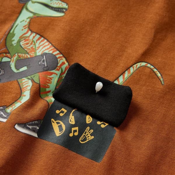 vidaXL T-shirt med långa ärmar för barn konjaksbrun 92