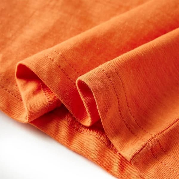 vidaXL T-shirt med långa ärmar för barn mörkorange 92