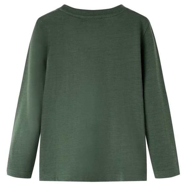 vidaXL T-shirt med långa ärmar för barn mörkgrön 128