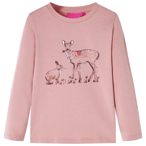 vidaXL T-skjorte for barn med lange ermer rosa 116