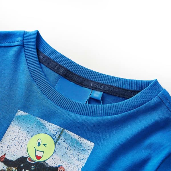 vidaXL Langærmet T-shirt til børn str. 104 koboltblå