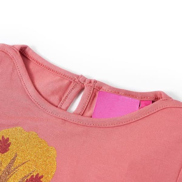 vidaXL Langærmet T-shirt til børn str. 116 gammelrosa