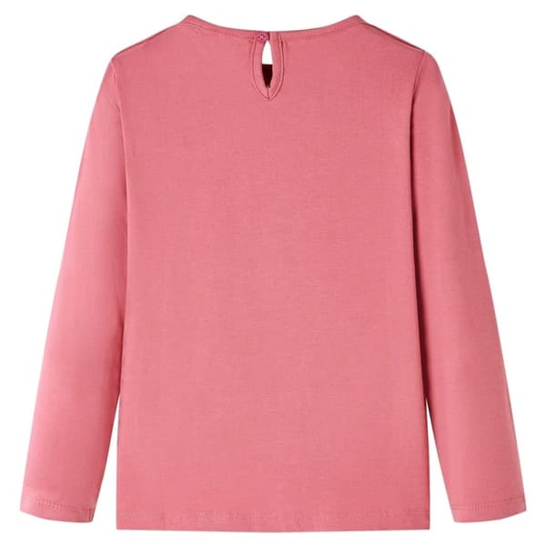 vidaXL Langærmet T-shirt til børn str. 116 gammelrosa