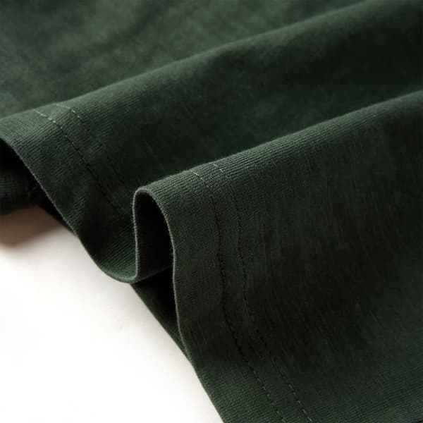 vidaXL Langærmet T-shirt til børn str. 128 cm mørkegrøn