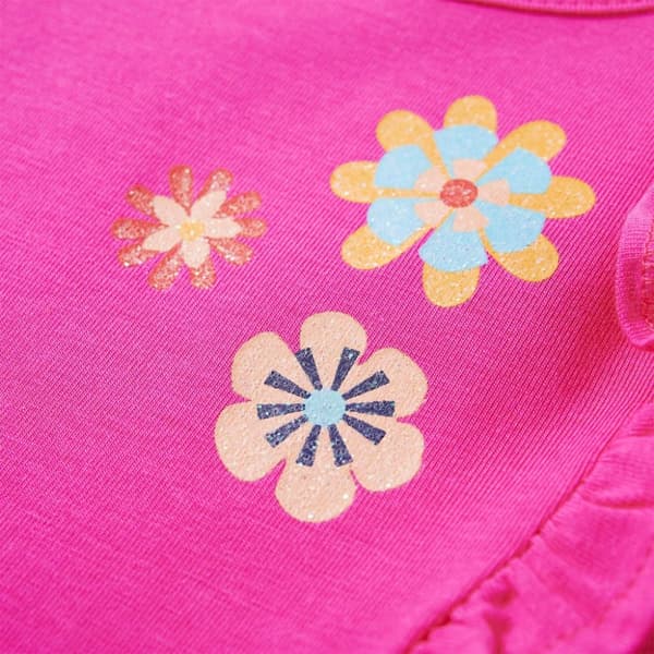vidaXL T-shirt med långa ärmar för barn mörk rosa 104
