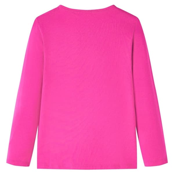 vidaXL T-shirt med långa ärmar för barn mörk rosa 104