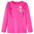 Miniatyrbild 1 av 7: vidaXL T-shirt med långa ärmar för barn mörk rosa 104