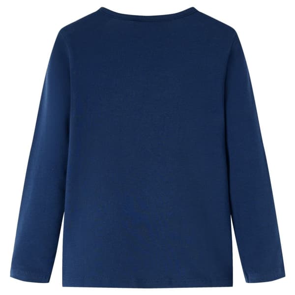 vidaXL T-shirt med långa ärmar för barn marinblå 128