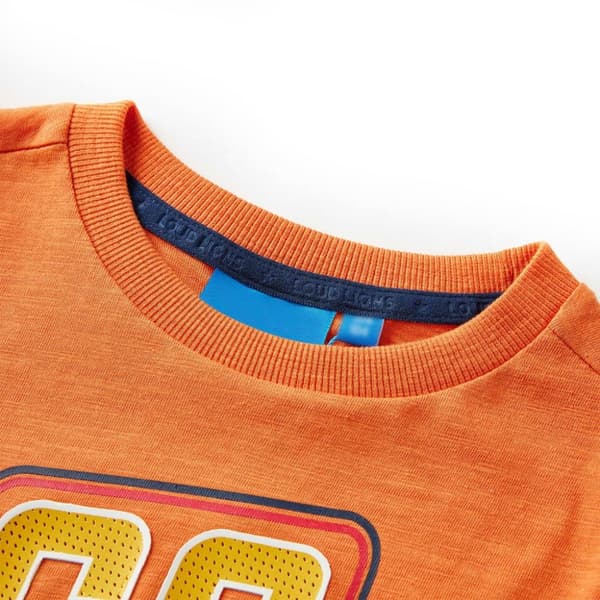 vidaXL T-shirt med långa ärmar för barn mörkorange 116