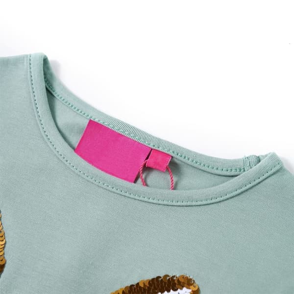 vidaXL Langærmet T-shirt til børn str. 104 mintgrøn