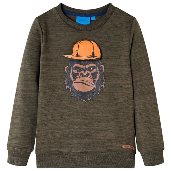 vidaXL Lasten collegepaita meleerattu tumma khaki 116