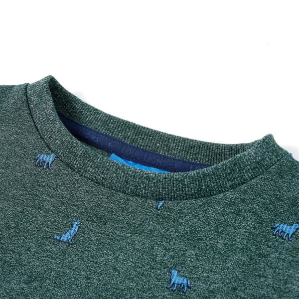 vidaXL Sweatshirt til børn mørkegrønmeleret str. 140