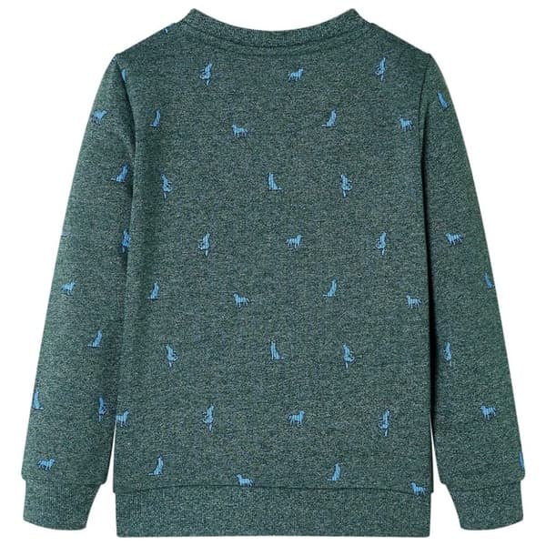 vidaXL Sweatshirt til børn mørkegrønmeleret str. 140