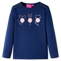Miniatyrbillede 1 af 8: vidaXL Langærmet T-shirt til børn str. 140 marineblå