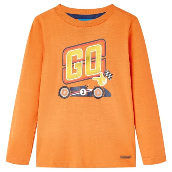 vidaXL Langærmet T-shirt til børn str. 116 cm orange