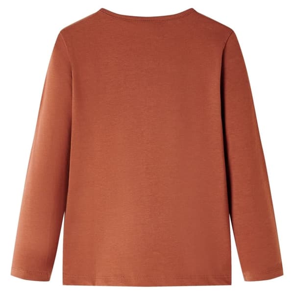 vidaXL T-shirt med långa ärmar för barn konjaksbrun 92