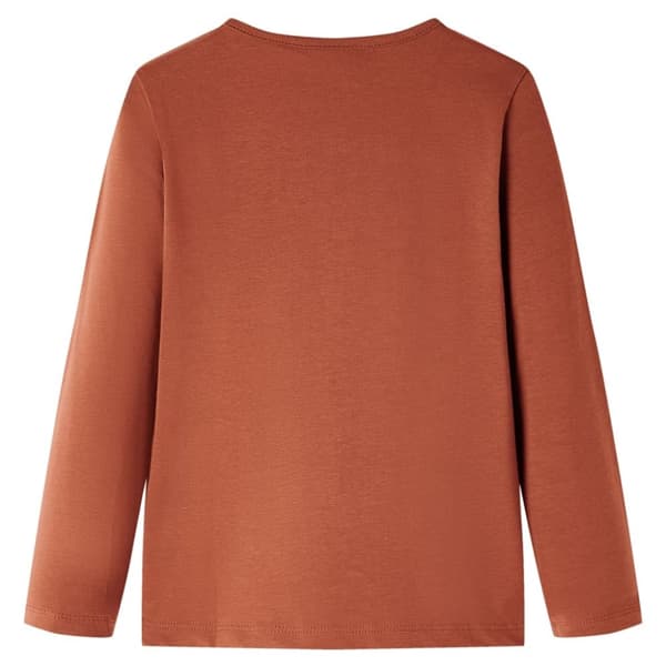 vidaXL T-shirt med långa ärmar för barn konjaksbrun 140