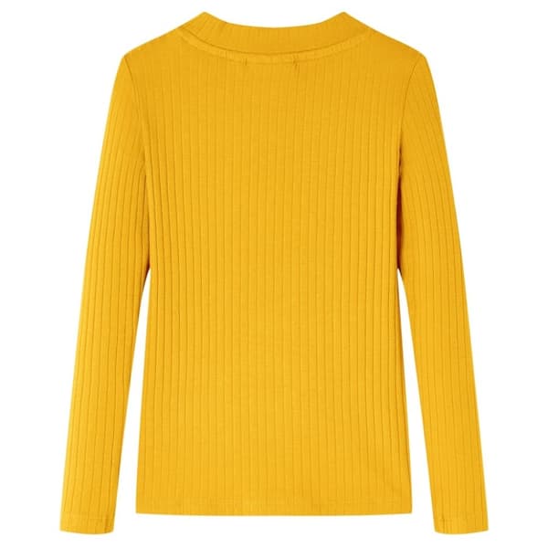 vidaXL Langærmet T-shirt til børn str. 128 okkergul
