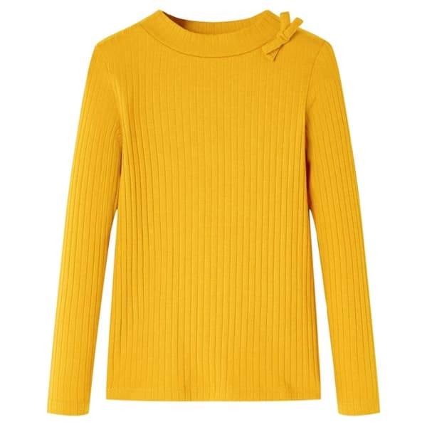 vidaXL Langærmet T-shirt til børn str. 128 okkergul