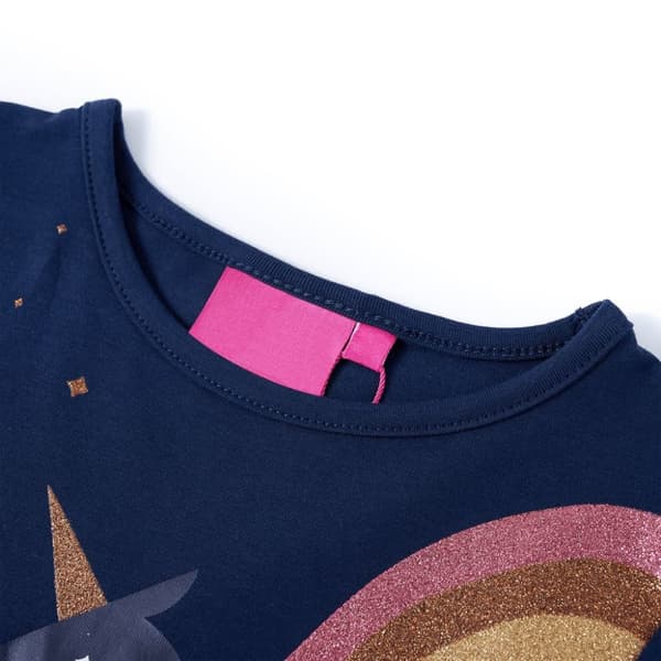 vidaXL Langærmet T-shirt til børn str. 140 marineblå