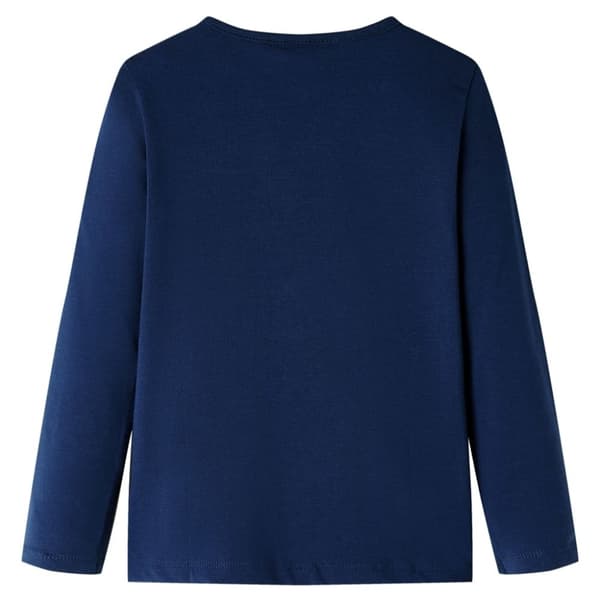 vidaXL Langærmet T-shirt til børn str. 140 marineblå