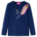 Miniatyrbillede 1 af 7: vidaXL Langærmet T-shirt til børn str. 140 marineblå