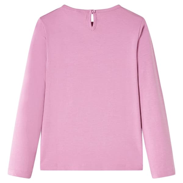 vidaXL T-shirt med långa ärmar för barn ljus rosa 128
