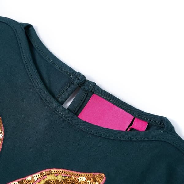 vidaXL T-shirt med långa ärmar för barn mörkgrön 92