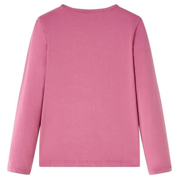 vidaXL T-shirt med långa ärmar för barn hallonrosa 116